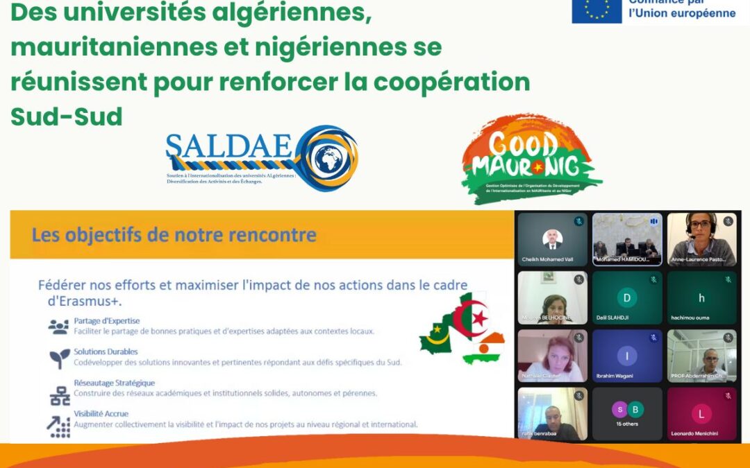 Première réunion conjointe en ligne entre GOOD MAUR-NIG et SALDAE pour renforcer la coopération Sud–Sud